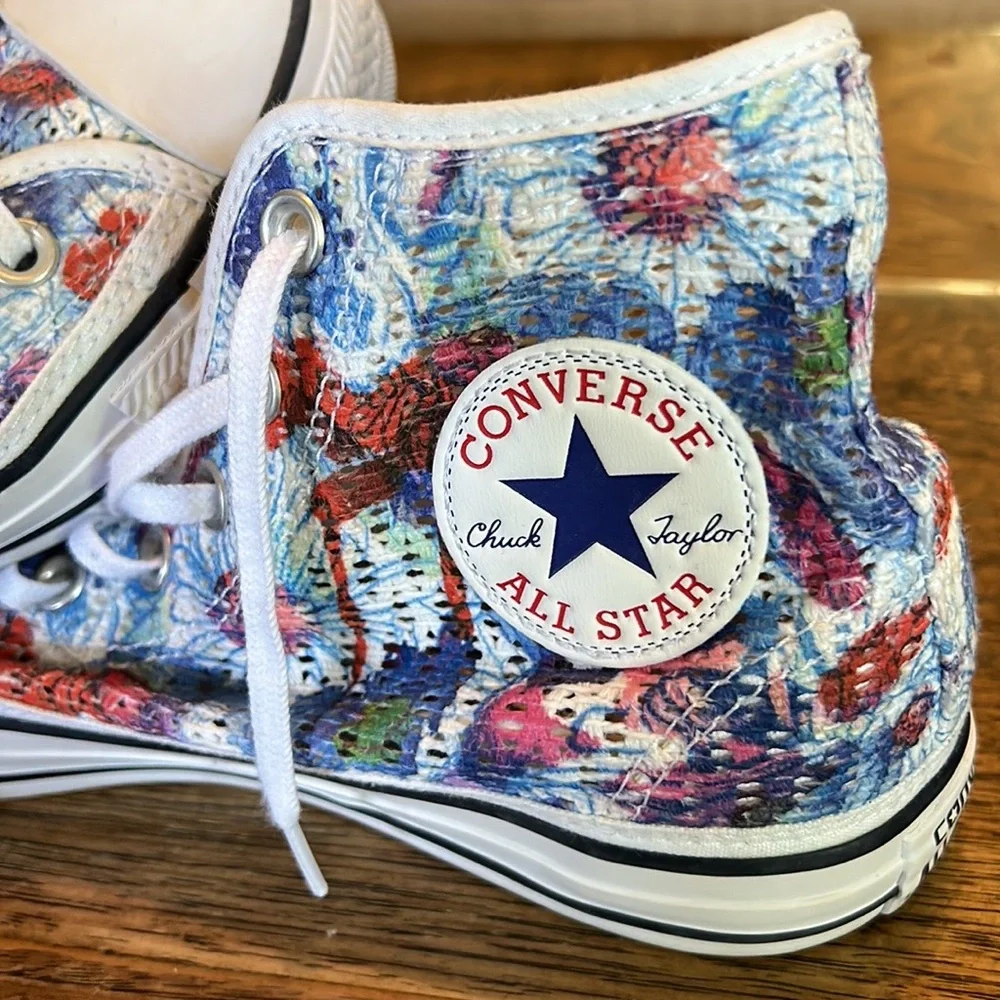 🐸❤️2 Time HP❤️🐸Converse Crocheter Hi-top Spray Paint Shoes - Picture 1 of 6
